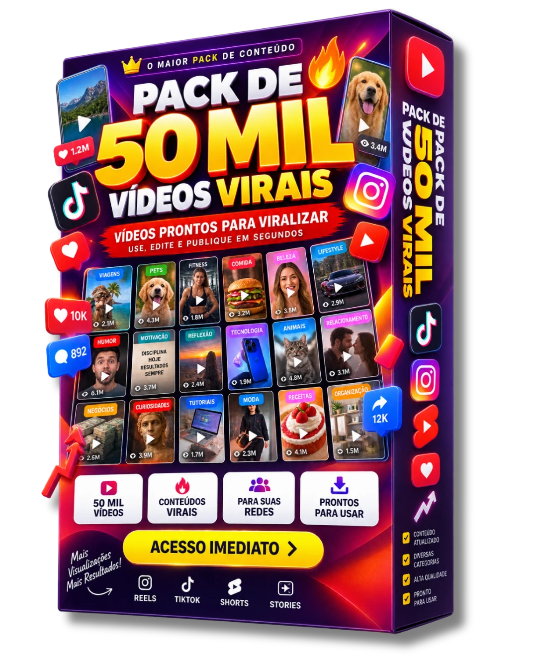 Imagem do pack de 50 mil vídeos virais